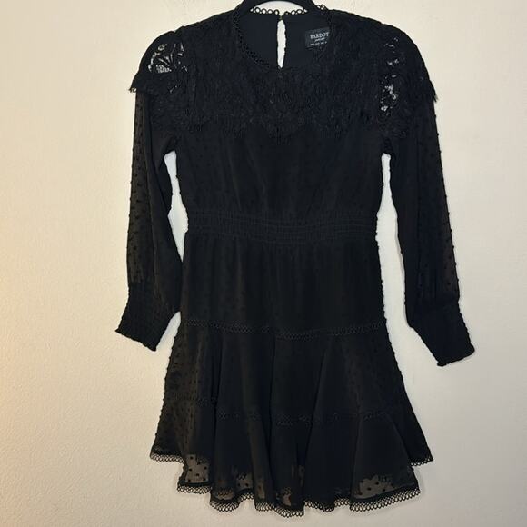 Bardot Junior Girl's Liana Swiss Dot Lace Mini Dress Size 16 - Picture 2 of 8